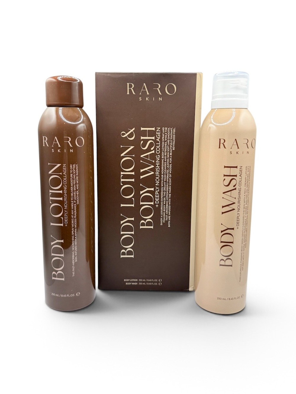 RARO Skin Collagen Body Lotion & Body Wash Duo Set 8.45 oz Each NEW